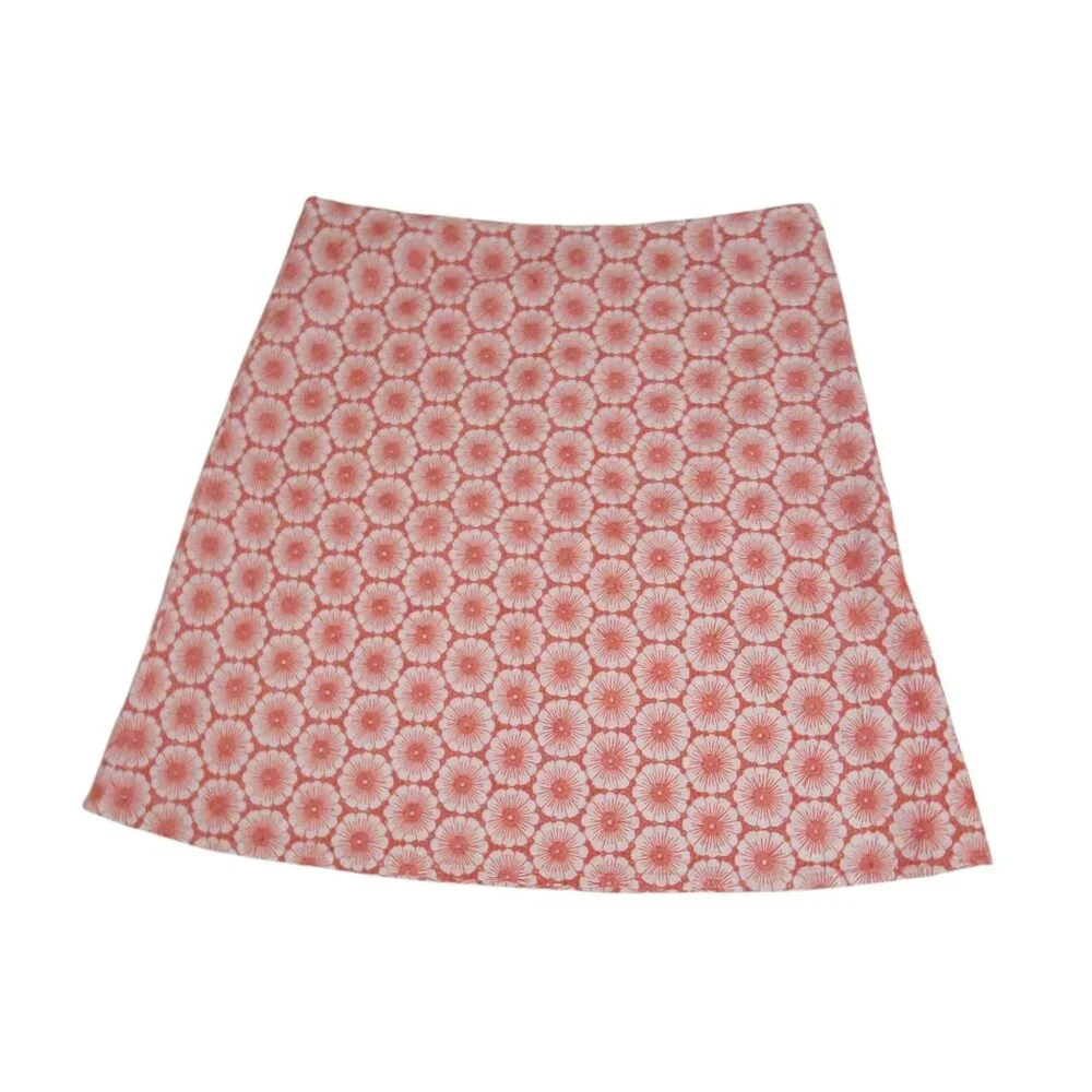 Boden Womens Embroidered Lace Floral Coral Red & White Cotton A-Line Skirt 16R - Picture 9 of 11